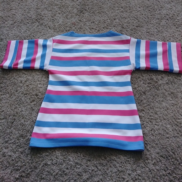 Kay Windsor Striped Pastel  Shirt Pink Blue White - Picture 5 of 6